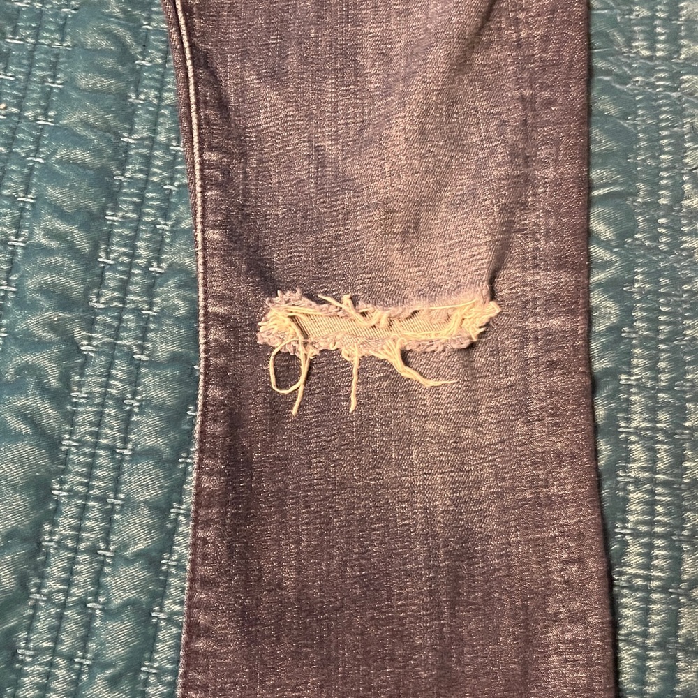 MOTHER womens Distressed Dark Blue Skinny Jeans - Picture 3 of 8